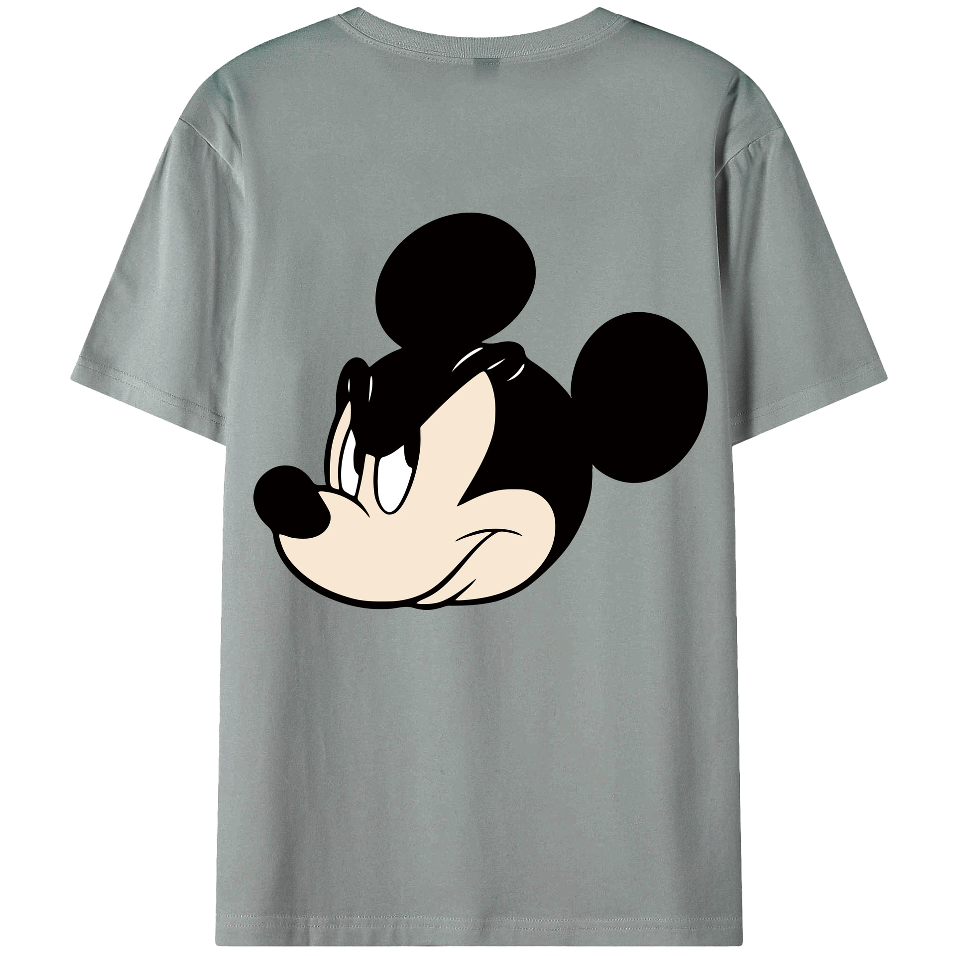 ミッキーマウス Mickey Mouse 綿100％ メンズ半袖Tシャツ（バックプリント） 通気性